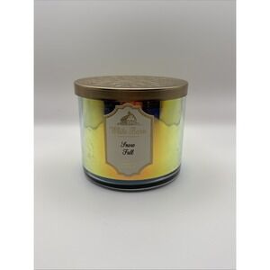 Rare Discontinued Bath & Body Works Snowfall 3-Wick Candle 14.5oz